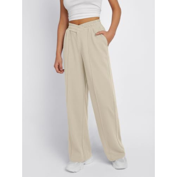 High Waisted Wide Leg Sweatpants for Women