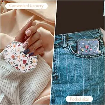 Blulu 24 Pcs Floral Compact Mirrors for Women