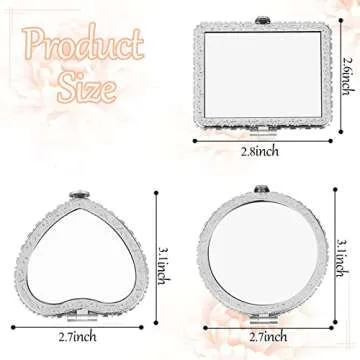 Blulu 24 Pcs Floral Compact Mirrors for Women