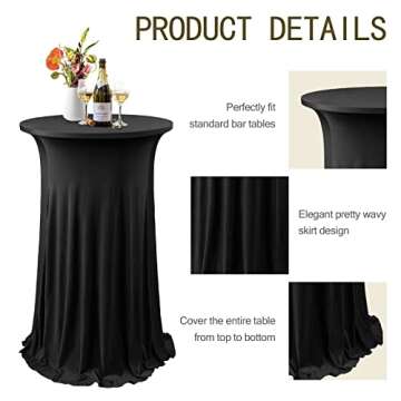 Elegant ANMINY Cocktail Table Covers - Stretchy & Washable