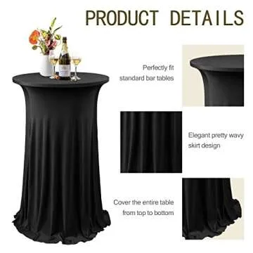 Elegant ANMINY Cocktail Table Covers - Stretchy & Washable