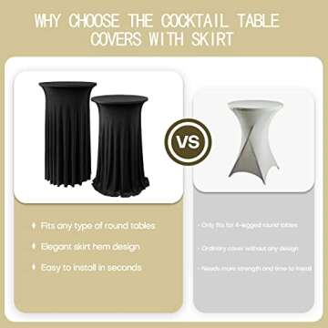 Elegant ANMINY Cocktail Table Covers - Stretchy & Washable