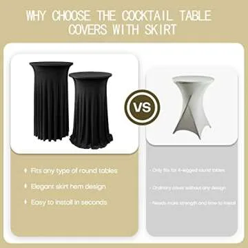 Elegant ANMINY Cocktail Table Covers - Stretchy & Washable