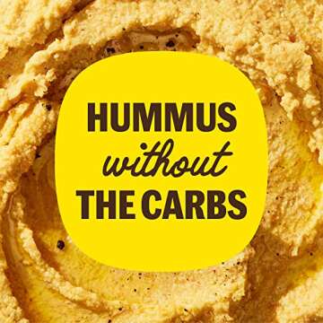 BRAMI Roman Lupini Bean Dip, Spread & Hummus | 0g Sugar, 0g Net Carbs | Keto, Vegan, Vegetarian, Mediterranean, Non-Perishable, Shelf-Stable, Low Carb, Low Calorie | 10oz (Garlic & Rosemary, 4 Count)