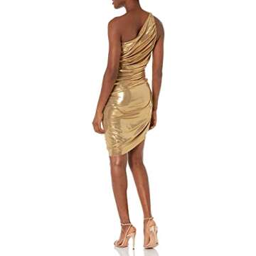 Norma Kamali Women's Diana Mini Dress, Gold, Medium
