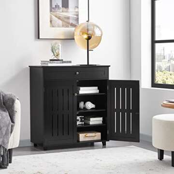 Yaheetech 4-Tier Shoe Storage Cabinet with Drawer