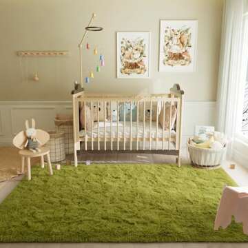 LOCHAS Ultra Soft Indoor Area Rugs - 2x3 Feet Green