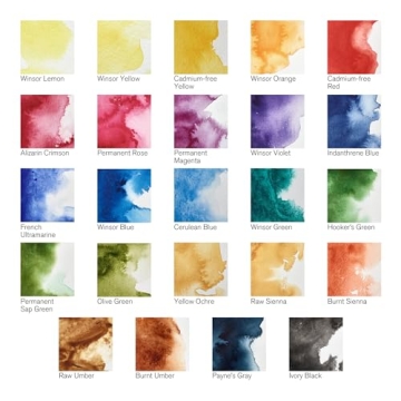 Winsor & Newton Professional Watercolor Paint Set, 24 Half Pans