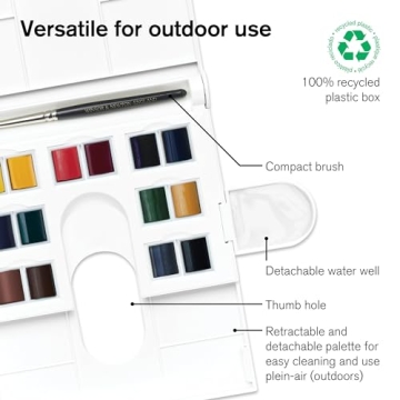 Winsor & Newton Professional Watercolor Paint Set, 24 Half Pans