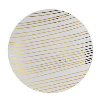 Trendables™ 40 - Pack Combo Premium Disposable Plastic Plates, Food Grade Elegant Plastic Dinner Plates - Glam Design Includes: 20 x 10.25" Dinner Plates & 20 x 8" Salad/Desset Plates