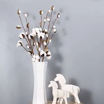 VGIA 20 Inch Cotton Stems for Rustic Decor and Weddings