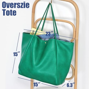 HOXIS Oversize PU Leather Tote Bag for Women