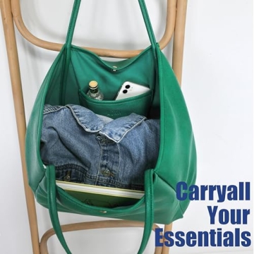 HOXIS Oversize PU Leather Tote Bag for Women