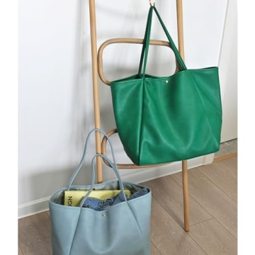 HOXIS Oversize PU Leather Tote Bag for Women