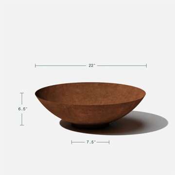 Veradek Corten Steel Series Steel Round Bowl Planter (BV22RS)
