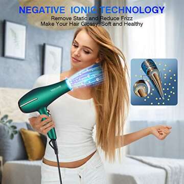 Pro Ionic Salon Hair Dryer Powerful Lightweight For Fast Drying