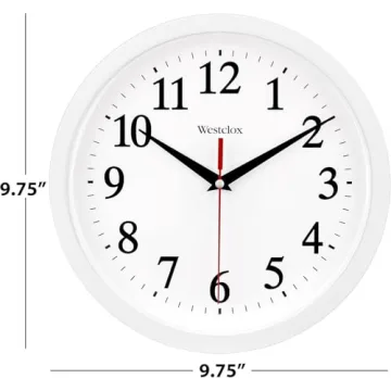 Westclox 10-inch Basic Wall Clock - Easy to Read, Classic Design