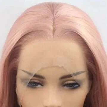 xiweiya Mixed Pastel Pink Lace Front Wigs Long Wavy Peach Pink Mermaid Synthetic Lace Front Wig Golden Pink 13 * 3 Lace Wigs Heat Resistant Fiber Wig 150% Density Hair For Women 24inch