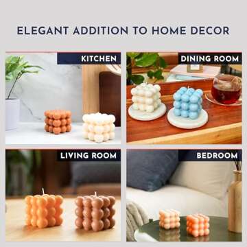 Loftern Pink(Rose) and Blush(Vanilla) Scented Bubble Candle Set of 2 - Handmade, Natural Soy Wax Based, Uniquely Aesthetic Shaped Candles - Decorative Candles for Home Decor, Velas Aromaticas