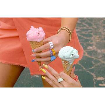 Y2K Jewelry Aesthetic Rings - Colorful Chunky Rings Trendy Rings for Women - Stackable Indie Rings - Y2K Fashion Cute Rings Aesthetic - Modern Art Inspired Rings, Enamel, Rhinestone,