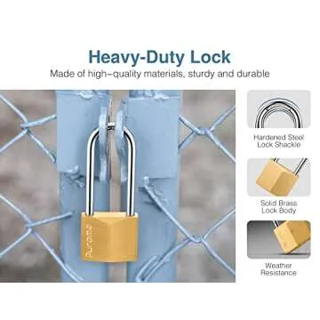 Puroma Heavy-Duty Brass Padlock Set - 4 Pack Keyed Security Solution