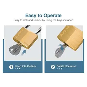 Puroma 4 Pack Heavy-duty Waterproof Brass Padlocks