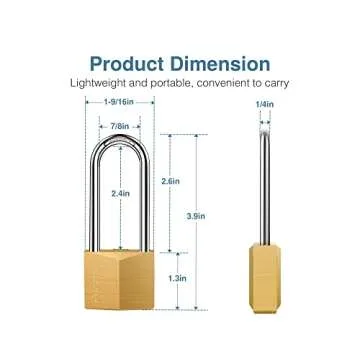 Puroma 4 Pack Heavy-duty Waterproof Brass Padlocks
