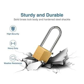 Puroma 4 Pack Heavy-duty Waterproof Brass Padlocks