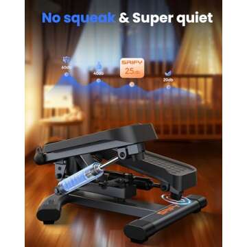 Srify Twist Steppers for Exercise at Home,Stair Steppers with Resistance Bands,Mini Stepper Exercise Machine 330LBS Capacity,Steppers for Full Body Workout,Grey