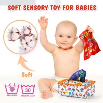EFO SHM Baby Tissue Box Toy - Baby Toys 6-12 Months - Montessori Toys for Babies 6-12 Months, Infant...