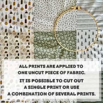 Precut Quilting Fabric Squares – 100% Cotton 60pcs 8 x 8 inches (20cm x 20cm) Sewing Fabric Bundle for Patchwork and Crafts, Turkish Cotton (Eco Style, #10)