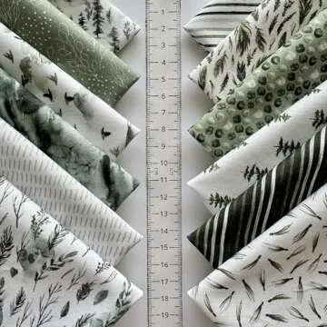 Precut Quilting Fabric Squares – 100% Cotton 60pcs 8 x 8 inches (20cm x 20cm) Sewing Fabric Bundle for Patchwork and Crafts, Turkish Cotton (Eco Style, #10)