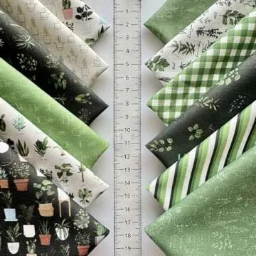 Precut Quilting Fabric Squares – 100% Cotton 60pcs 8 x 8 inches (20cm x 20cm) Sewing Fabric Bundle for Patchwork and Crafts, Turkish Cotton (Eco Style, #10)