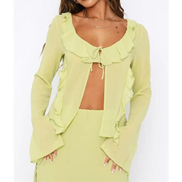 Women Y2K 2 Piece Long Skirt Set for Trendy Outings