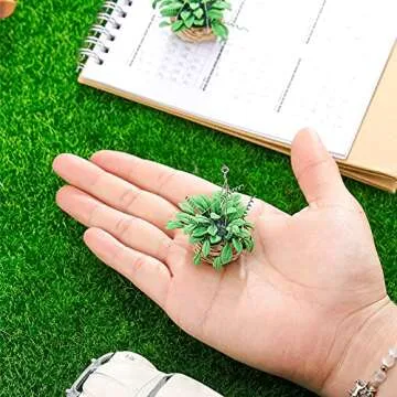 Skylety 2 Pieces 1:12 Miniature Dollhouse Plants Miniature Bonsai Plant Dollhouse Christmas Tree Mini Potted Houseplant Hanging Bonsai Pot Model for Toddlers Girls and Boys Toys DIY
