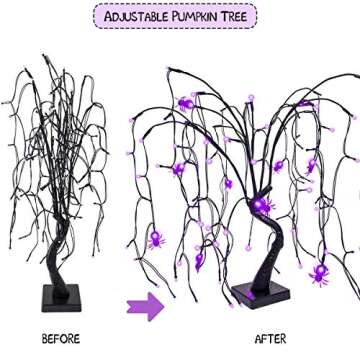 FUNARTY 100 LED Halloween Willow Tree with Spiders