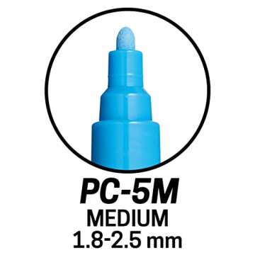 Posca PC-5M Permanent Marker Paint Pens. Medium Bullet Tip for Art & Crafts. Multi Surface Use On Wood Metal Paper Canvas Cardboard Glass Fabric Ceramic Rock Pebble Porcelain. Set of 8 Pastel Colours