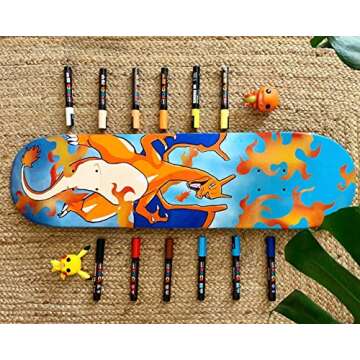 Posca PC-5M Permanent Marker Paint Pens. Medium Bullet Tip for Art & Crafts. Multi Surface Use On Wood Metal Paper Canvas Cardboard Glass Fabric Ceramic Rock Pebble Porcelain. Set of 8 Pastel Colours