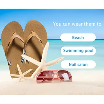 Comfortable Women's Arch Support Flip Flops in Khaki