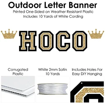 Big Dot of Happiness HOCO Dance - Large Homecoming Decorations - HOCO - Outdoor Letter Banner