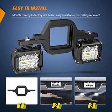 Nilight 60W LED Pods with Mounting Brackets for Vehicles