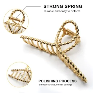 Strong Hold Gold Hair Clips for Thick Hair | 8 Stylish Designs