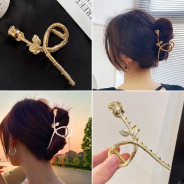 Strong Hold Gold Hair Clips for Thick Hair | 8 Stylish Designs