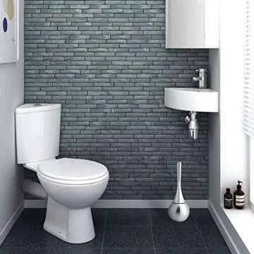 Chic Toilet Bowl Brush Set with Stainless Steel Base