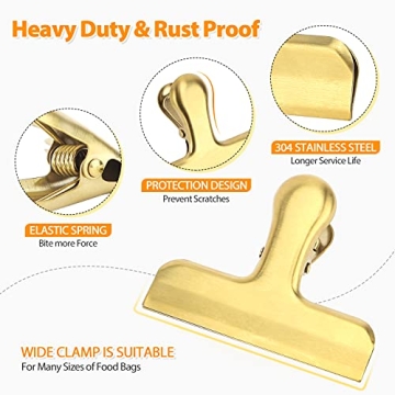 Durable Stainless Steel Bag Clips - Pack of 8