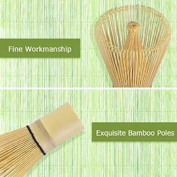 Anpro Bamboo Matcha Tea Whisk set, Scoop and Small Spoon,The Perfect Set to Prepare a Traditional Cup of Matcha