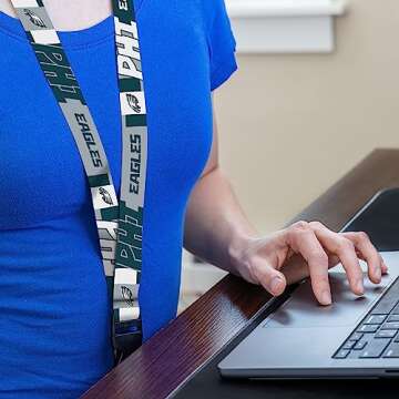 Rico Industries NFL Football Philadelphia Eagles 19" x 1" Premium Unisex-Adult Safety Breakaway Lany...