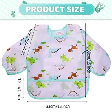 Tarpop 10-Pack Long Sleeve Bibs for Babies - Waterproof, Stylish & Easy to Clean