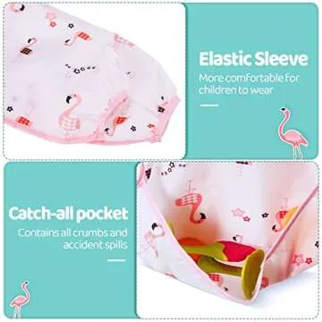Tarpop 10 Pack Long Sleeve Bibs Waterproof Soft Sleeved Bibs