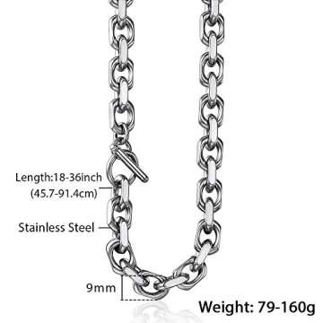 Trendsmax Stainless Steel Cable Rolo Link Necklace 18 inch